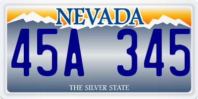 NV license plate 45A345