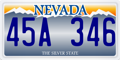 NV license plate 45A346