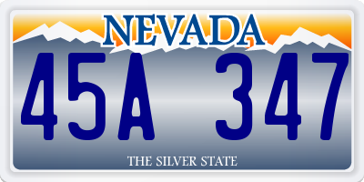 NV license plate 45A347