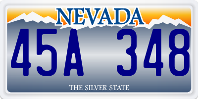 NV license plate 45A348