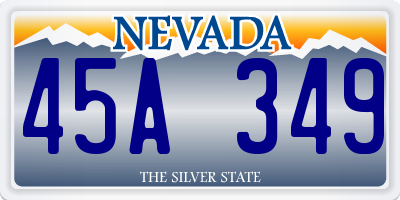 NV license plate 45A349