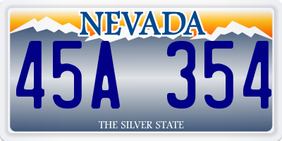 NV license plate 45A354