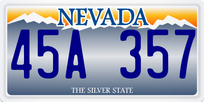 NV license plate 45A357