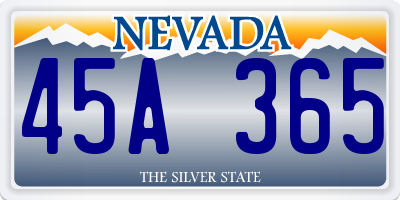NV license plate 45A365