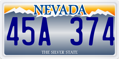 NV license plate 45A374