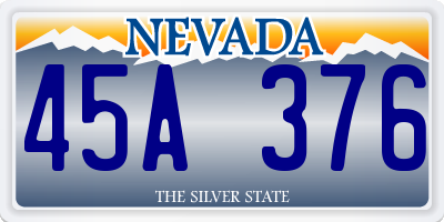 NV license plate 45A376