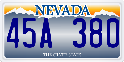 NV license plate 45A380