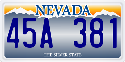 NV license plate 45A381