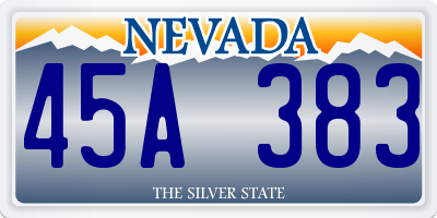 NV license plate 45A383