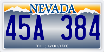 NV license plate 45A384