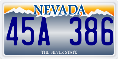 NV license plate 45A386