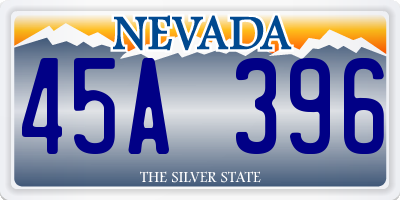 NV license plate 45A396