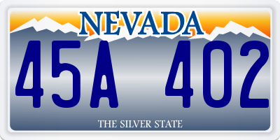 NV license plate 45A402