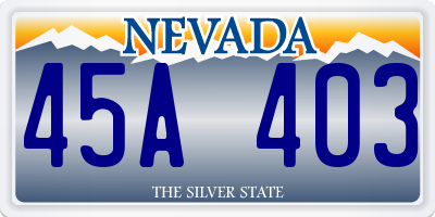 NV license plate 45A403