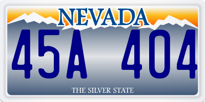 NV license plate 45A404