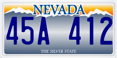 NV license plate 45A412