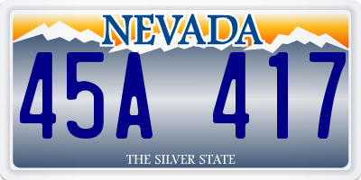 NV license plate 45A417