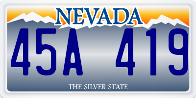 NV license plate 45A419