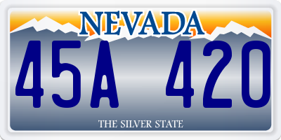 NV license plate 45A420