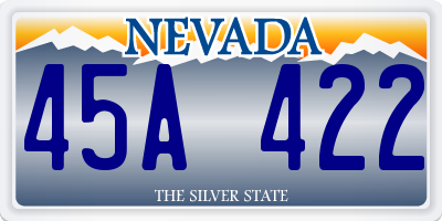 NV license plate 45A422
