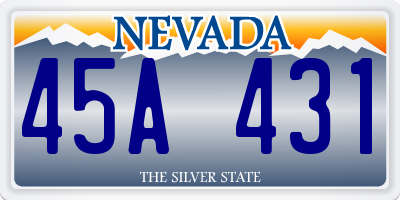 NV license plate 45A431