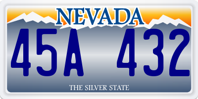 NV license plate 45A432