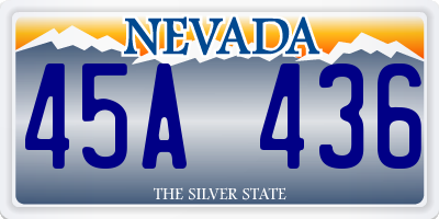 NV license plate 45A436