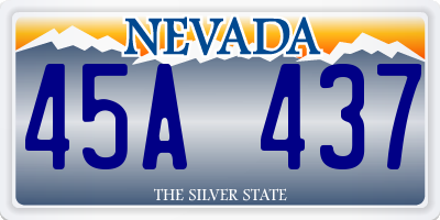 NV license plate 45A437