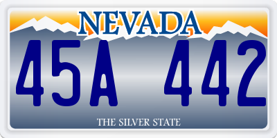 NV license plate 45A442