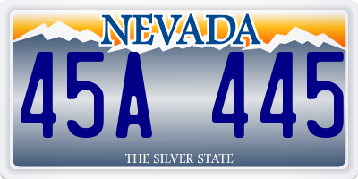 NV license plate 45A445