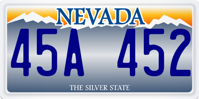 NV license plate 45A452