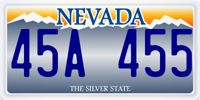 NV license plate 45A455