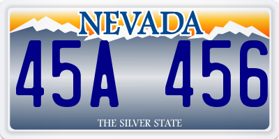 NV license plate 45A456