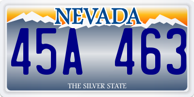 NV license plate 45A463
