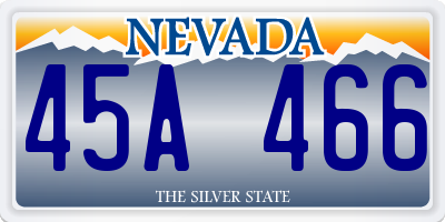 NV license plate 45A466