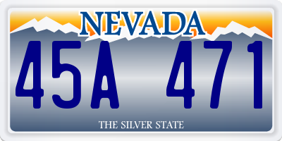 NV license plate 45A471