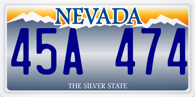 NV license plate 45A474