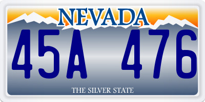 NV license plate 45A476