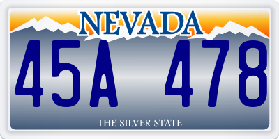 NV license plate 45A478