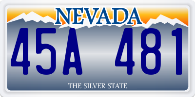 NV license plate 45A481