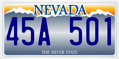 NV license plate 45A501