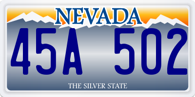 NV license plate 45A502