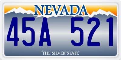 NV license plate 45A521