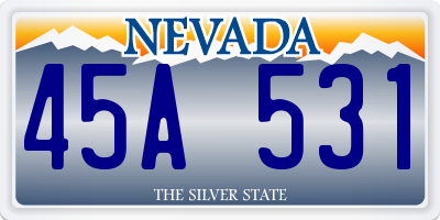 NV license plate 45A531