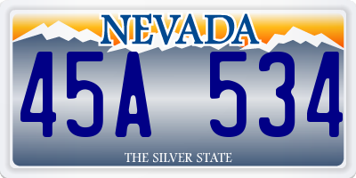 NV license plate 45A534