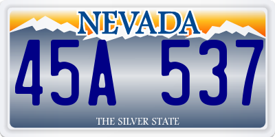 NV license plate 45A537