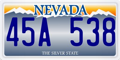 NV license plate 45A538