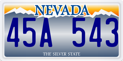 NV license plate 45A543