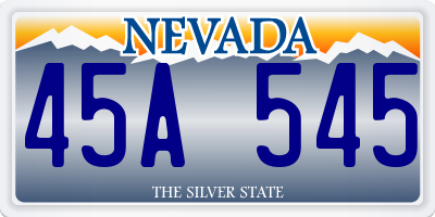 NV license plate 45A545