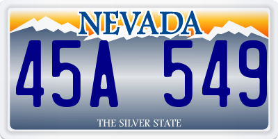 NV license plate 45A549